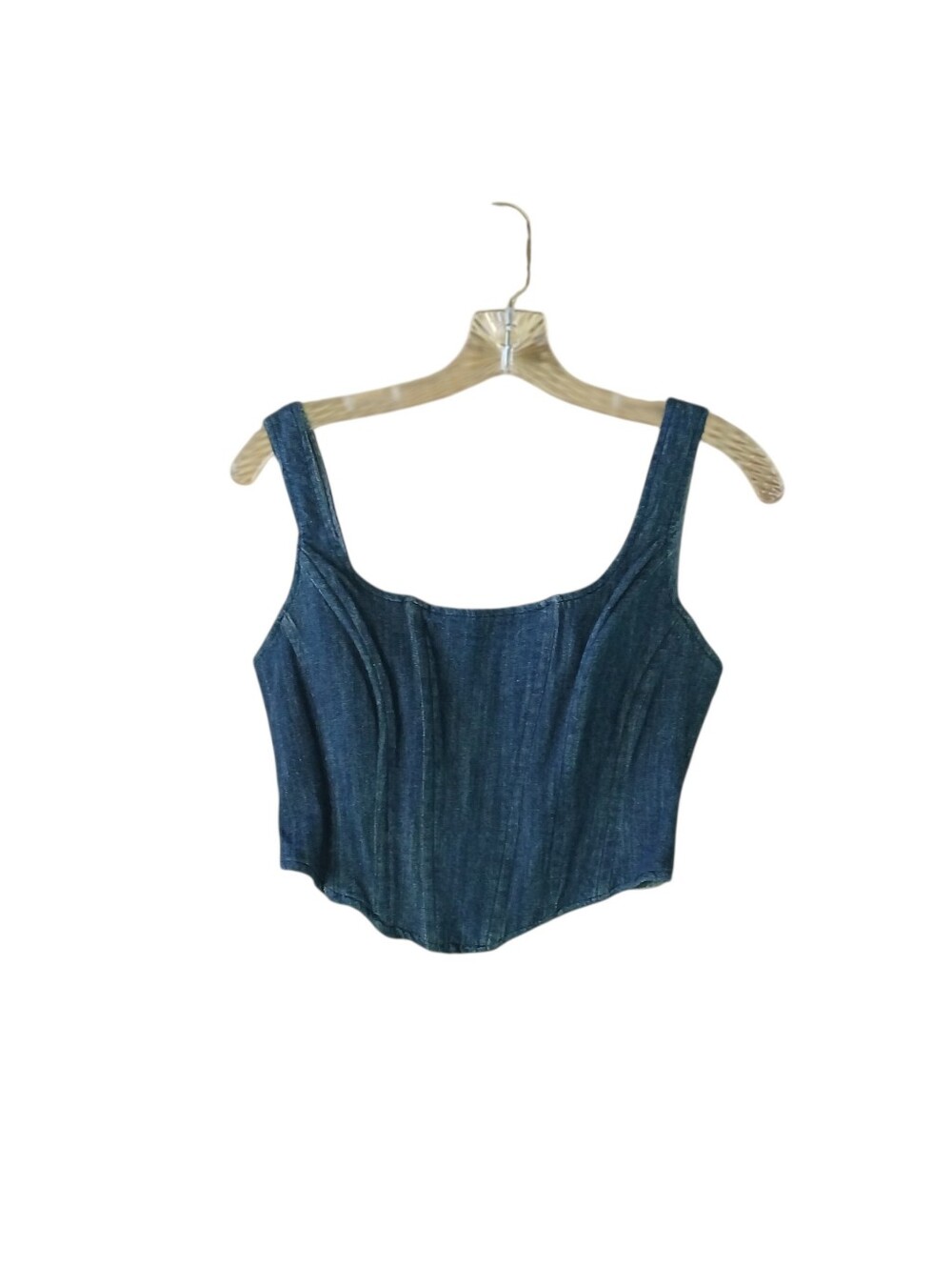 Audrey Parks + Francesca's Blue Denim Corset Top Small